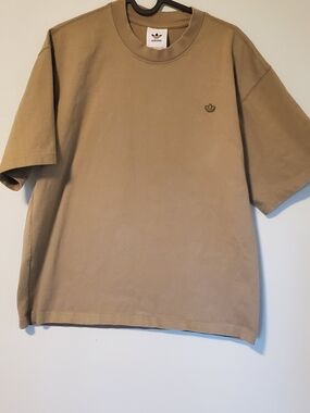 adidas Men's Khaki Crewneck Short Sleeve Tee